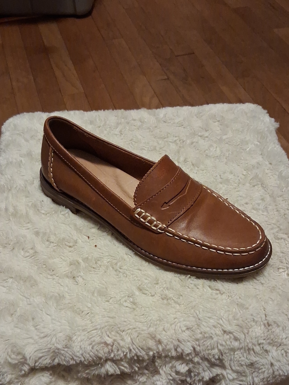 sperry top-sider seaport penny loafers womens 7 m tan slip-on shoes flats nice!